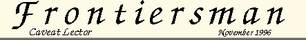 Frontiersman, November 1996