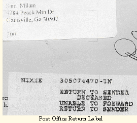 Post Office Return Label